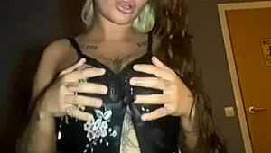 Teen goth whore intensely fucks her tight 18+ pussy with big tits and ass