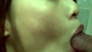 Hey, wanna see this sporty Japanese beauty swallow cum in lace panties?