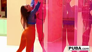 look at these pretty lesbians in colorful stockings, ready for oral sex and pussy play?