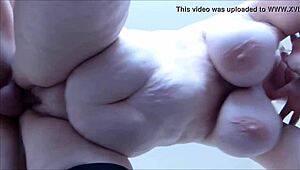 Mature amateur BBW with huge tits gets titty fucked and vaginal penetration