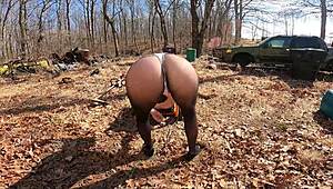 Rv camping with thong leotard and pantyhose!