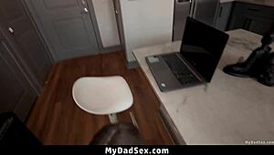 Stepfather Catches Stepdaughter Watching Porn And Punishes Her With Blowjob