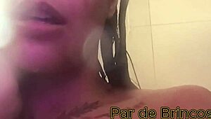 Latina takes bath then sits on big dick to cum