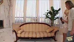 Blonde Mature Rides Huge Clit and Ass Deep