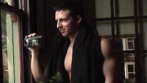 I watch the blonde give blowjob at car wash