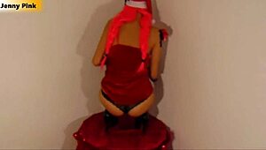 Hey Jenny Pink, you’re so horny in that Christmas costume, come fuck me now!