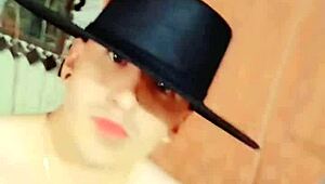 masturbating with my new hat, feels so good on my skinny cock