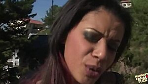 Alexis Silver's big natural tits drive him wild with blowjobs and fucking.