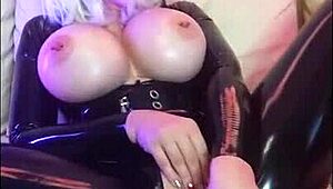 Latex Mistress Octokuro Delivers Detailed Jerk Off Instructions with Dildo and Toys