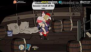 fuckerman sails the pirate ship with big tits 😍