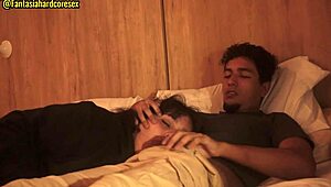 My stepsister chokes on my dick after watching a movie part 1