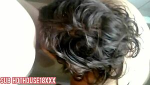 Homemade BBW mature milf gives blowjob and doggy tease with cum