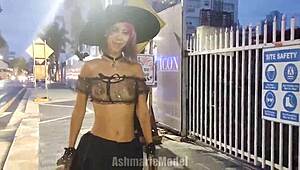 Hairy Pussy Upskirt & Flashing In Public - Trick Or Treat 👻