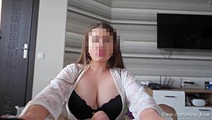 Hot Titjobs And Blowjob From Busty Step Mother - Wow!