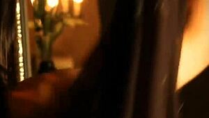 brunette babe strips down showing off sexy nude body