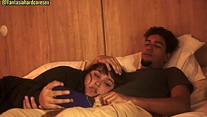 My stepsister chokes on my dick after watching a movie part 1