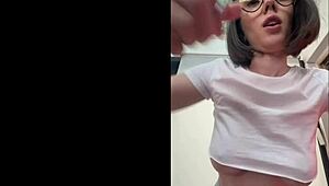 Cute Petite Latina Slut Toys with Huge Dildo in Homemade Clip