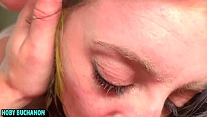 Submissive slut Kitty Cam gets her pussy pounded hard with a messy facial