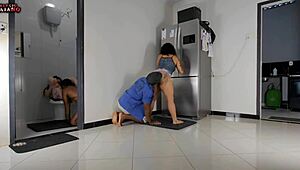 I watch my mom fuck my stepdad in the kitchen. Then I give my ass to my half-brother in the bathroom.