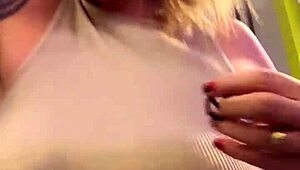 wet shirt reveals tits at gym