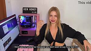 hey babe, check this blonde teasing in thong for you!