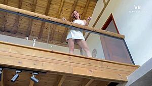 My husband's friend secretly cums on my tits