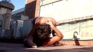 Roommate rides cock in dorm with deepthroat and ass licking