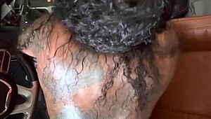 Sloppy blowjob on big black cock leads to bareback fucking and creampie