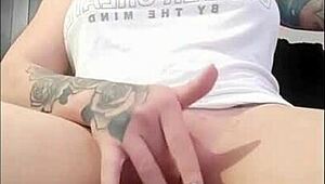 Redhead Rubs Clit Until Orgasm Watching Porn