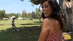 after meeting up the brunettes head home to quench their thirst for lesbian pussy eating