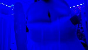 blue light special with plump big natural tits and monster cock toys