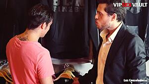 Bold Black slut Noe Milk handles two Euro cocks in public swinger scene