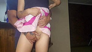 18 Year Old Accidental Sex During Kinky Pussy Rub with Hot Cumshot