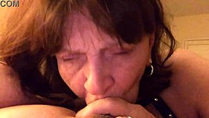 Granny Carmen delivers epic cock sucking. Throwback POV action with intense close-ups.