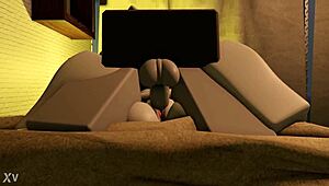 dummy woman rides in cowgirl position, getting creampie and cum dripping from pussy while riding hard and spreading legs.