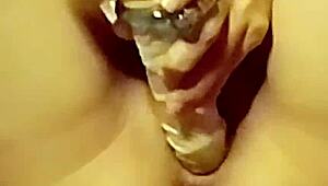 Watch young girl cum with huge dildo toys