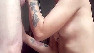 This pretty homemade slut trains hard for deep throat and swallows every drop fast.