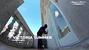 Busty brunette Victoria Summers seduces and screws a sneaky thief in missionary. Her curvy body drives wild action.