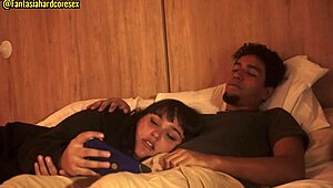 My stepsister chokes on my dick after watching a movie part 1