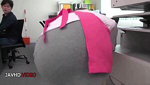 Chihiro Akino's blowjob skills impress her office friends with a creampie