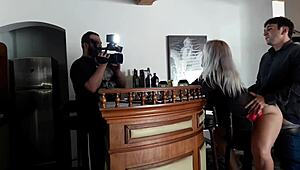 Damn, behind the cameras, Latina asses get bent over in wild group action!