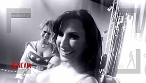 foursome with lesley zen and carly parker in group action