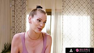new masseuse erin everheart gets help from roommate in all girl massage