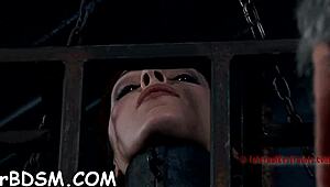 Playing sadomasochism game with femdom ball licking