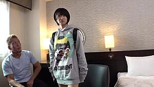 Cute busty Japanese student gets fucked by stranger in uniform