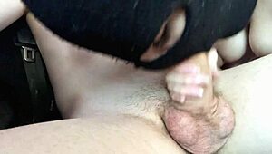 Horny Young Petite Whore Gives Car Blowjob for Facial Cum