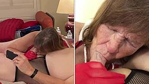 wow, granny carmen gives an intense pov blowjob and licking session!