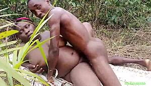 Sweet bush pussy close-up outdoor milf wife hairy big ass wet