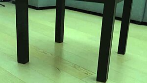 The super horny black-haired milf enjoys an intense blowjob at home