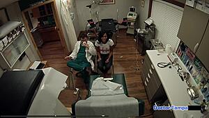 Tori Sanchez Gets Pap Smear From Dr. Tampa In Black Latex